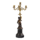 Antique candelabrum in bronze and black marble, Europe, 19th century.