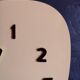 Clock formica vintage asymmetrical silent wall clock "Manufrance pale yellow"