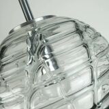 No. 1 of 2 - elegant doria pendant lamp clear and smoke grey glass 60s 70s