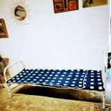 Folding iron boarding school bed