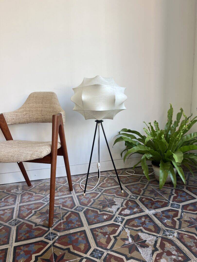 Rare cocoon tripod floor lamp