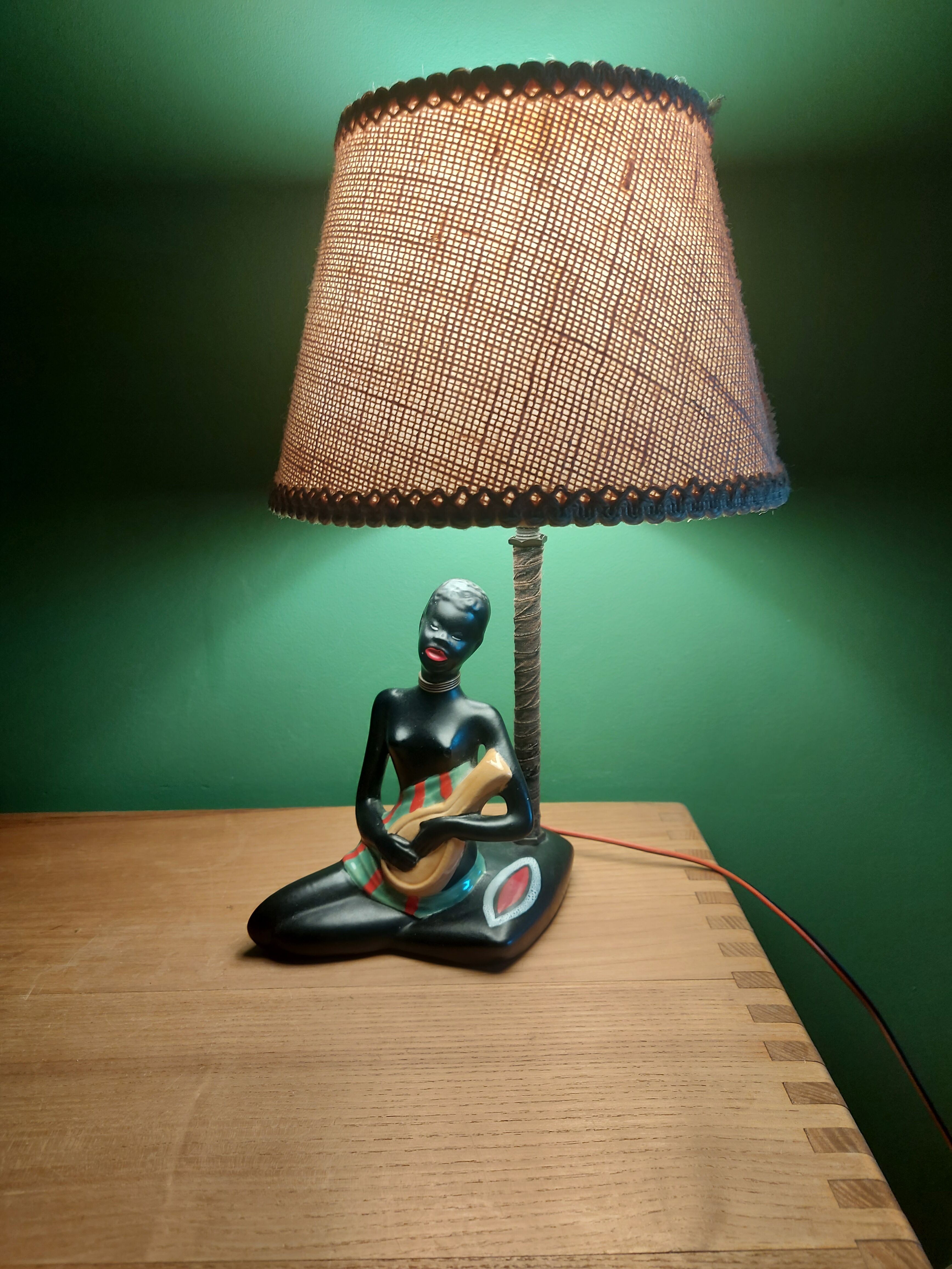 Vintage ceramic lamp 60's african