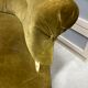 Khaki green velvet toad armchair