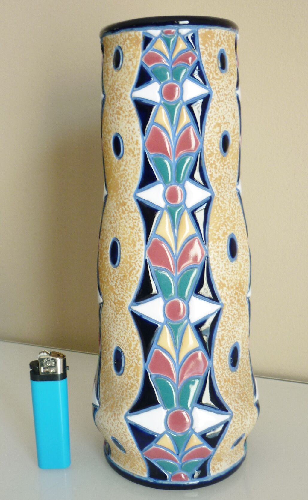Art Deco ceramic vase, 1920s/1930s, signed Amphora (Czech Republic)