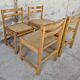 Set of 4 vintage pine chairs with cane seats