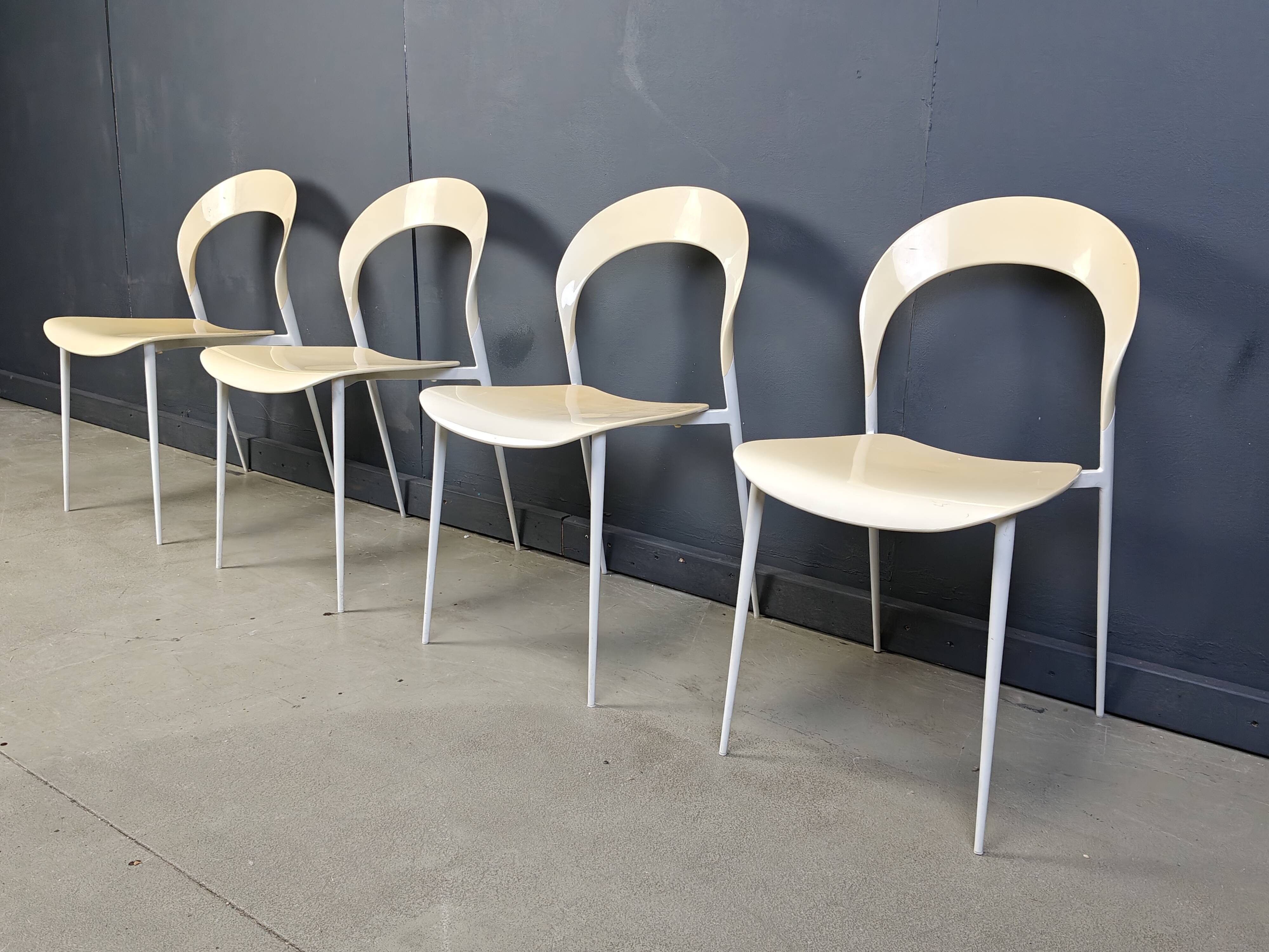 Vintage dining chairs by Calligaris, 1980s - set of 4