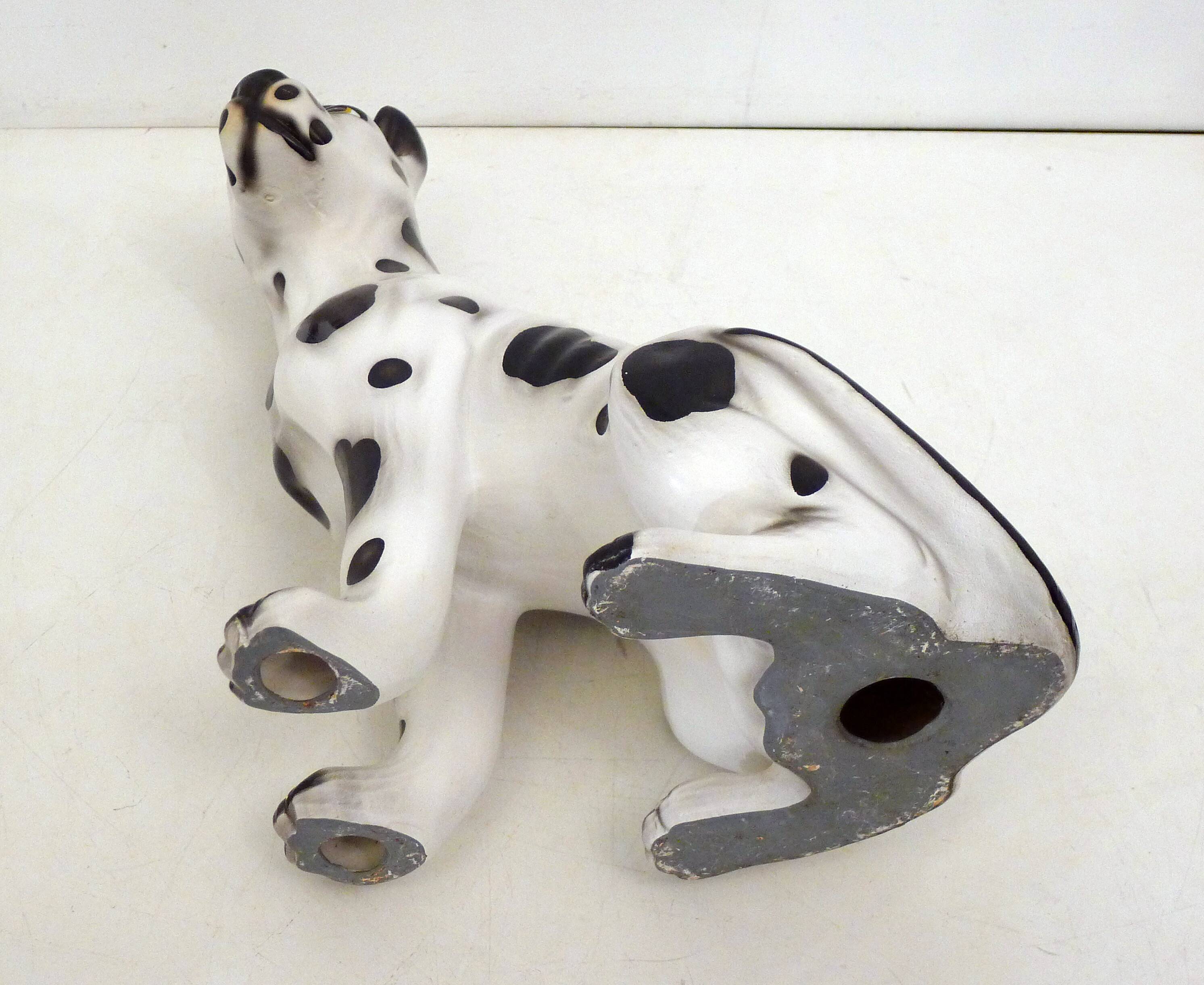 Large black and white ceramic dog (H 46 cm)