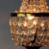 Brass & Crystal Table Lamp, Czechoslovakia 1970s