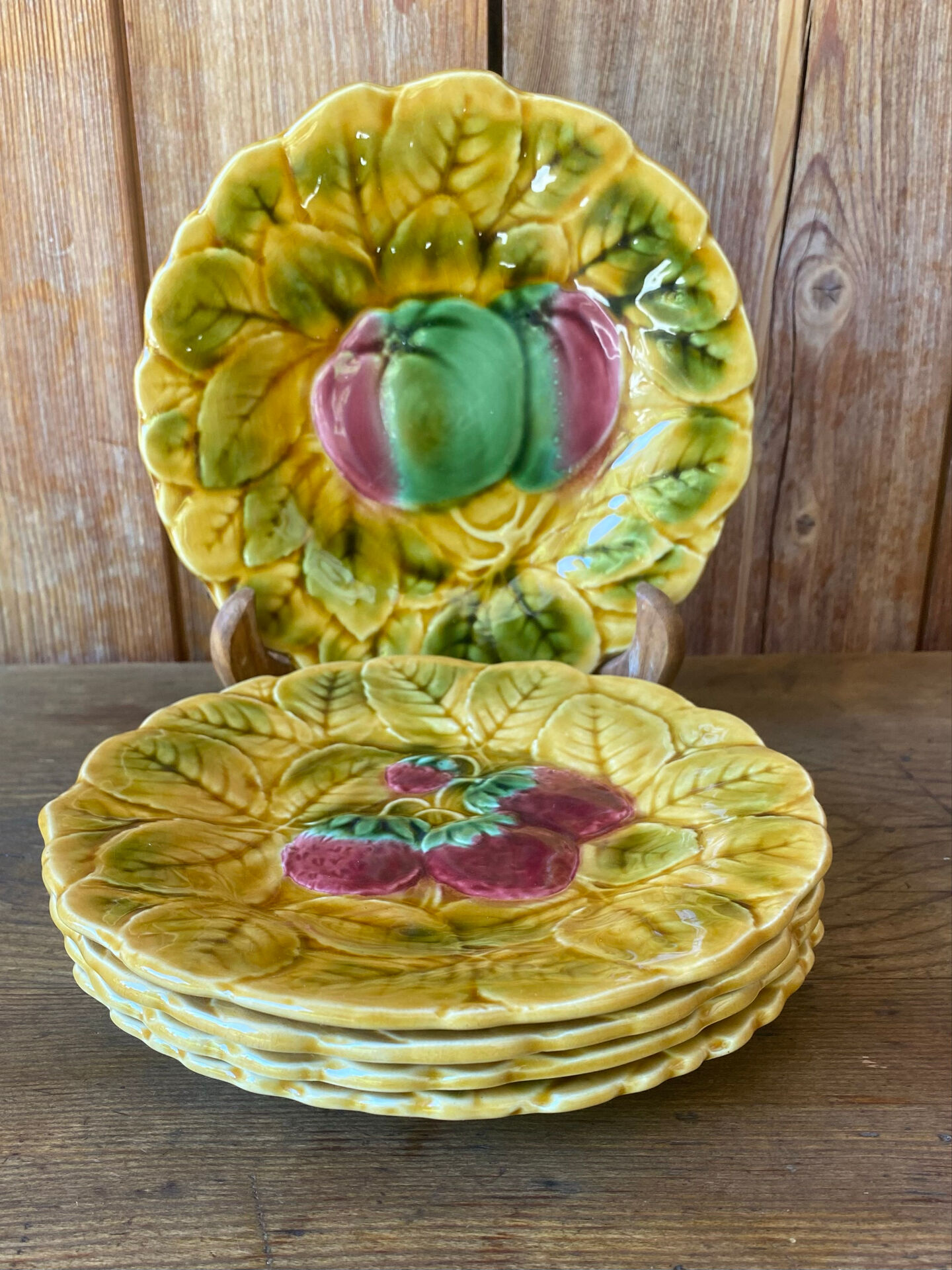 Dessert plates barbotine Sarreguemines