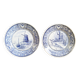 Lot de 2 assiettes décoratives  "Delft Blauw " , Boch,
