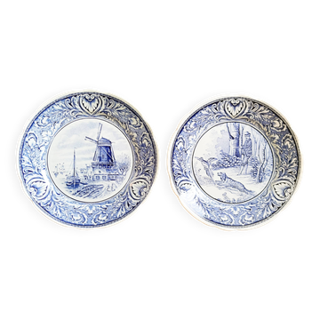 Lot de 2 assiettes décoratives  "Delft Blauw " , Boch,