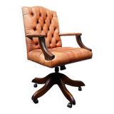 English Chesterfield Salmon color President Chair Office chair