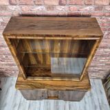 Streamlined Art Deco Walnut Display Cabinet / Sideboard – 1930s / 1940s