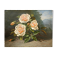 Painting "Gardened Rose Jetty" Flowers by Pierre Jules BROCQ (1811-?)