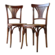 Two bistro chairs kohn n°196 in palmette, circa 1906, tanned