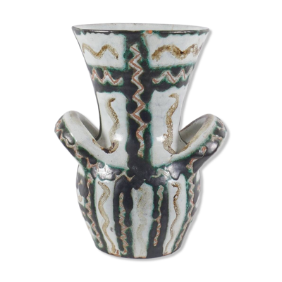 Vase en céramique à anses par Robert Picault, France, vers 1960