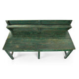 Skated wooden workshop table with its shelf