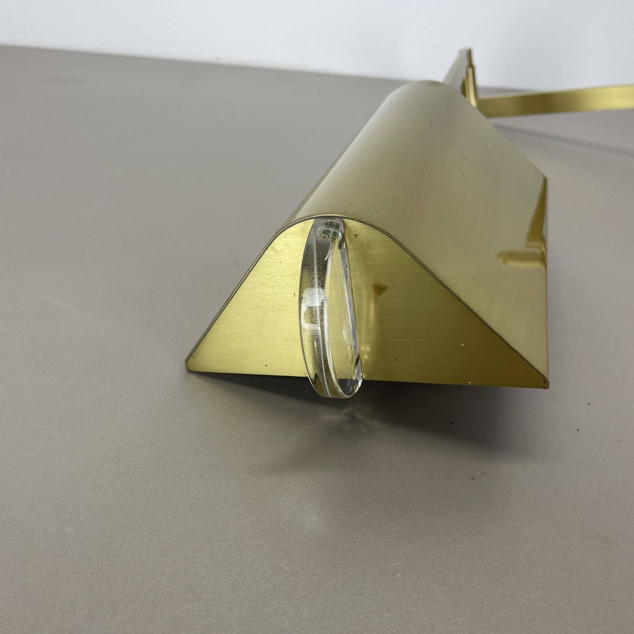 Large 77cm  omi swing arm brass acryl glass wall light italy 1970s