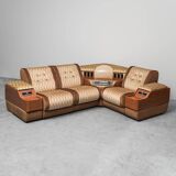 Canapé modulable 3 places en tissu, modernisme vintage des années 1970