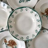 Set of 6 mismatched hollow plates Digoin Sarreguemines models "Choc" and "Avila"