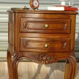 Small walnut bedside table in Louis XV style.