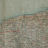 Old map of Fécamp, Etretat, Yvetot