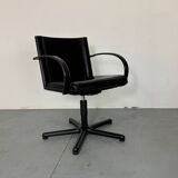 Italian Tito Agnoli for Matteo Grassi modernist Leather and steel desk chai
