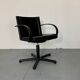 Chaise de bureau moderniste italienne Tito Agnoli pour Matteo Grassi en cuir et acier