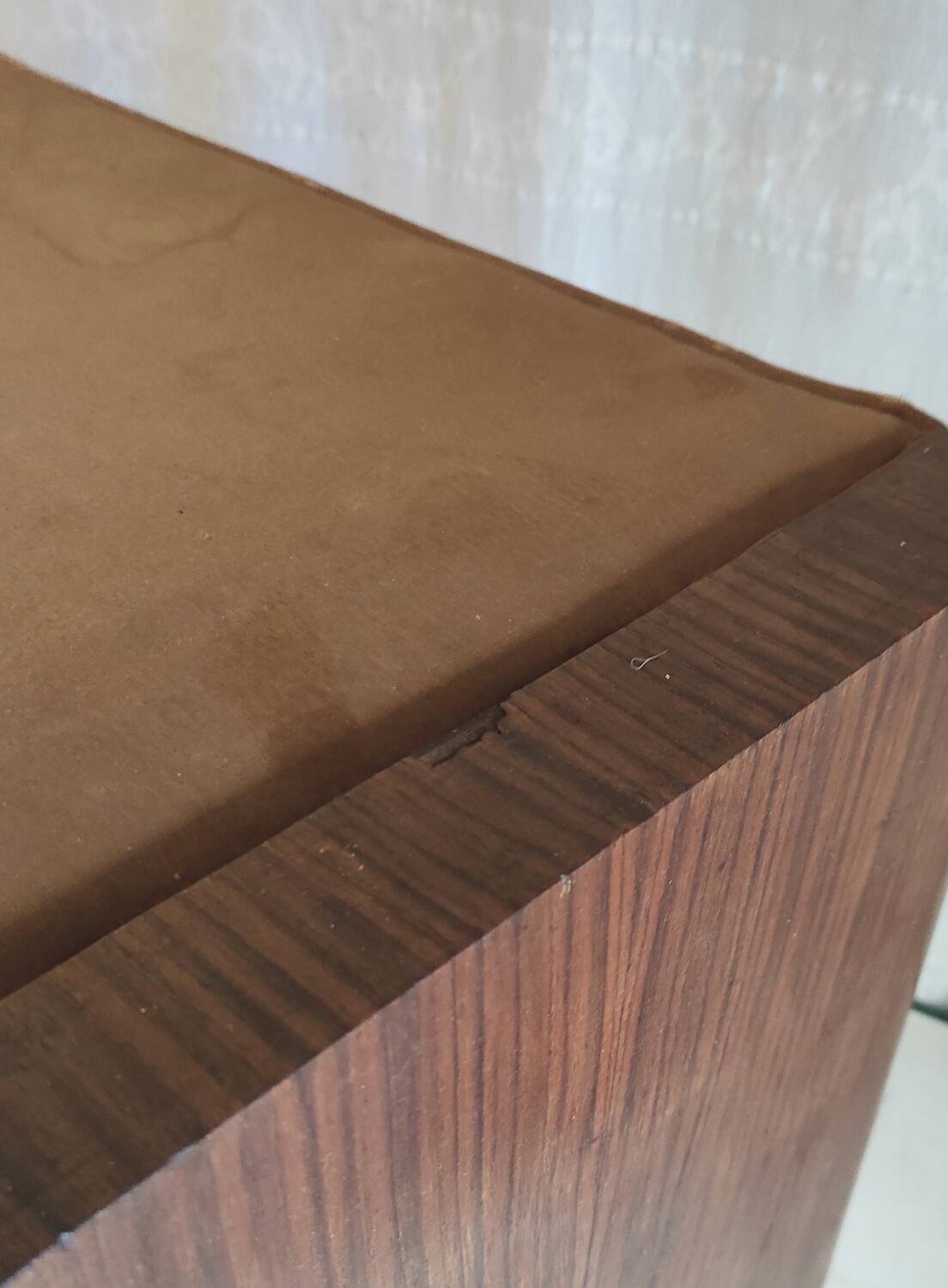 Art Deco design bench in wood and fabric - 1930s/40s