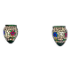 Pair of Tiffany-style wall sconces in colored glass mosaic