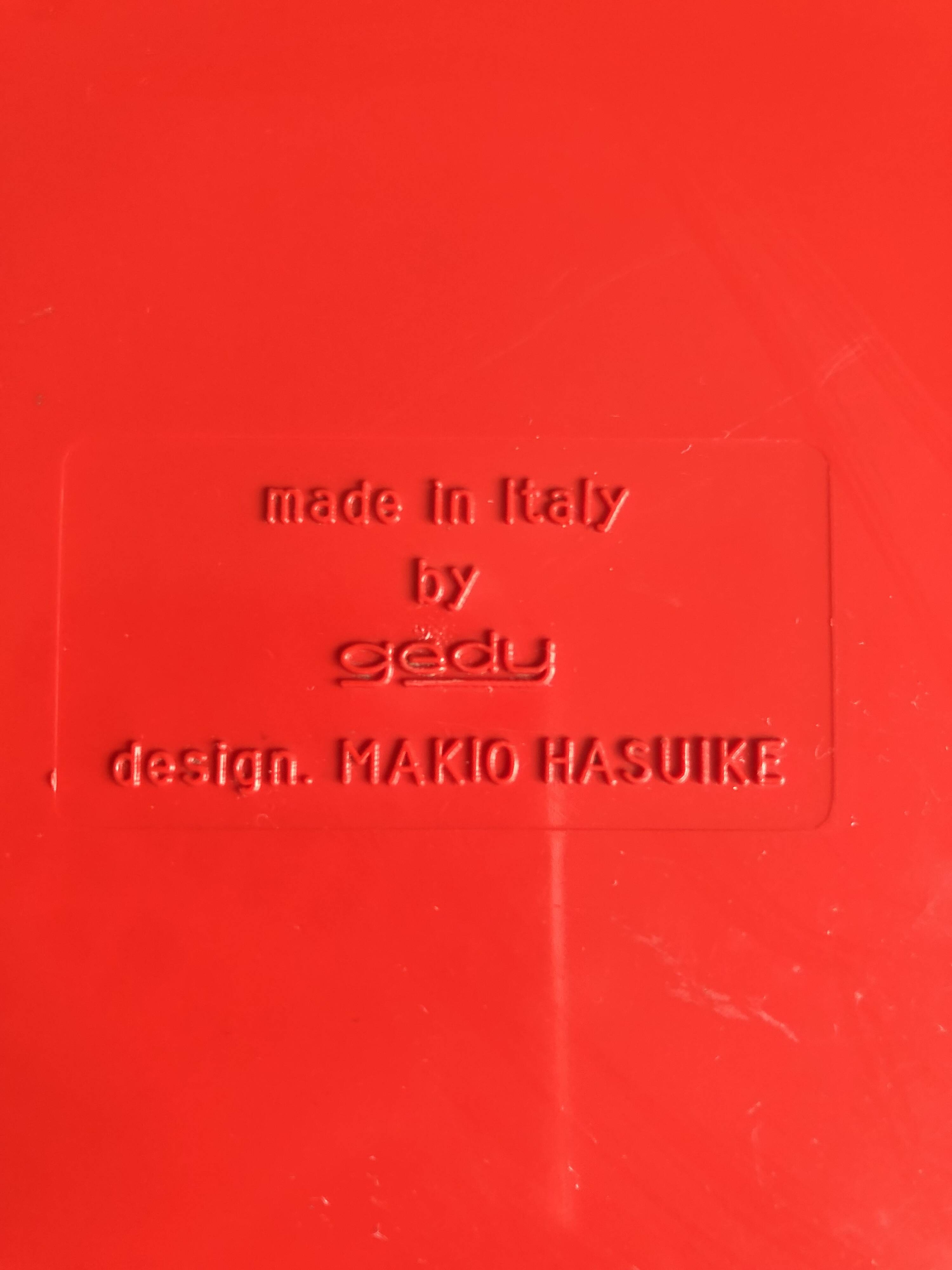 Vintage red paper bin MAKIO HASUIKE Gedy Italy