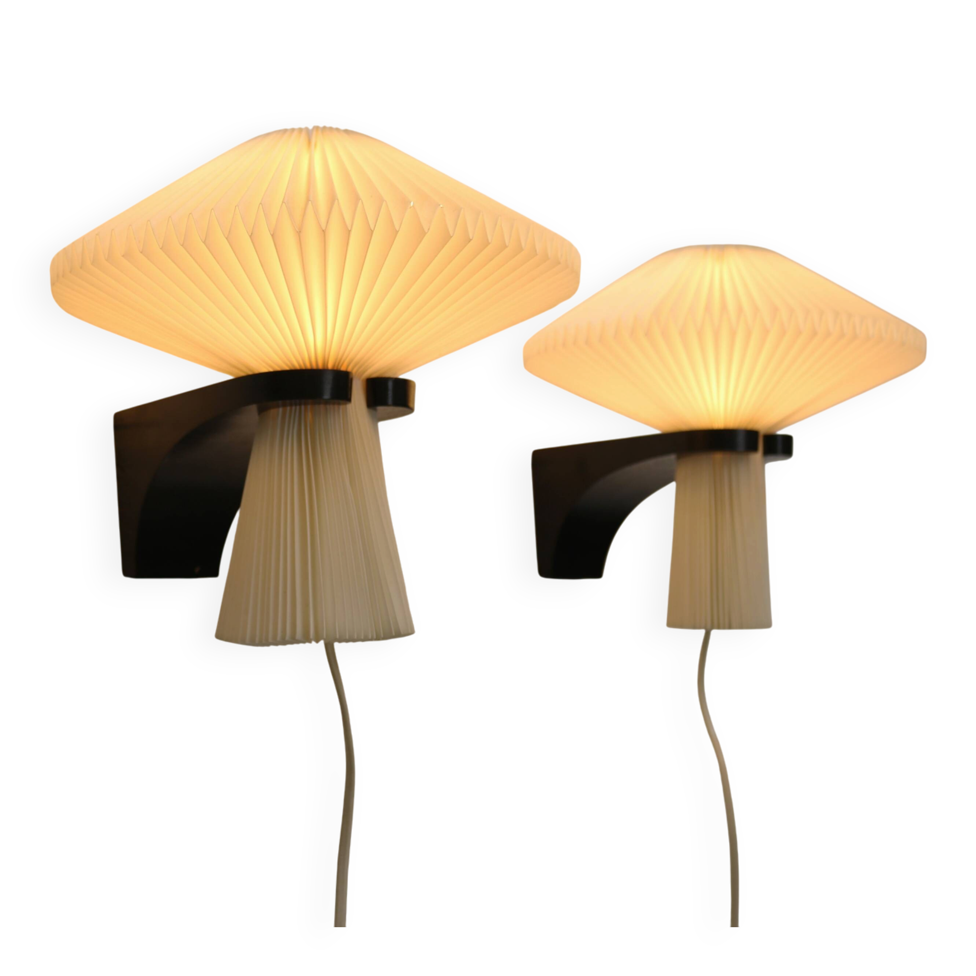 Pair original Le Klint 204 “Mushroom” lamps, designed by Vilhelm Wohlert