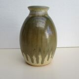 Enamelled sandstone vase