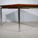 Mid Century Walnut Dining Table with Chrome Base, 1960s