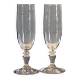 2 antique crystal champagne flutes