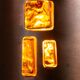 Josef Brumberg JBS Leuchten set of pendants with brass and amber glass