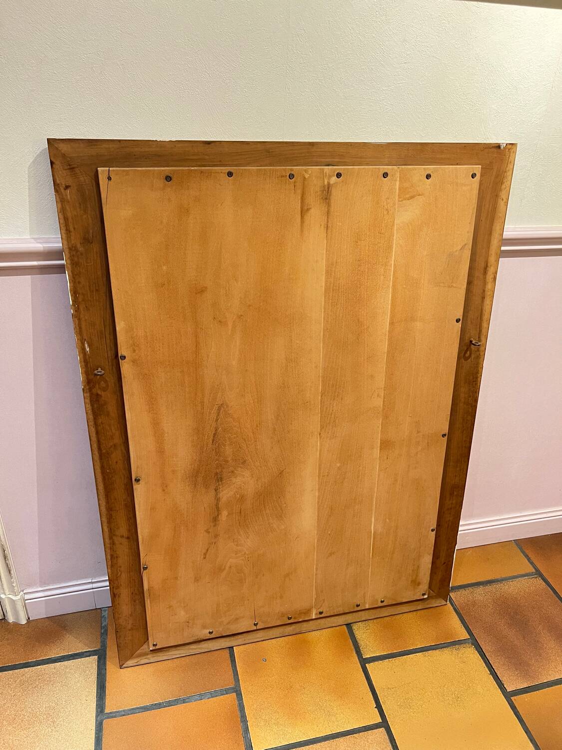 Beveled mirror in solid wood marquetry - 118x88.5cm