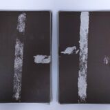 Twelve 70s design metal knife holders