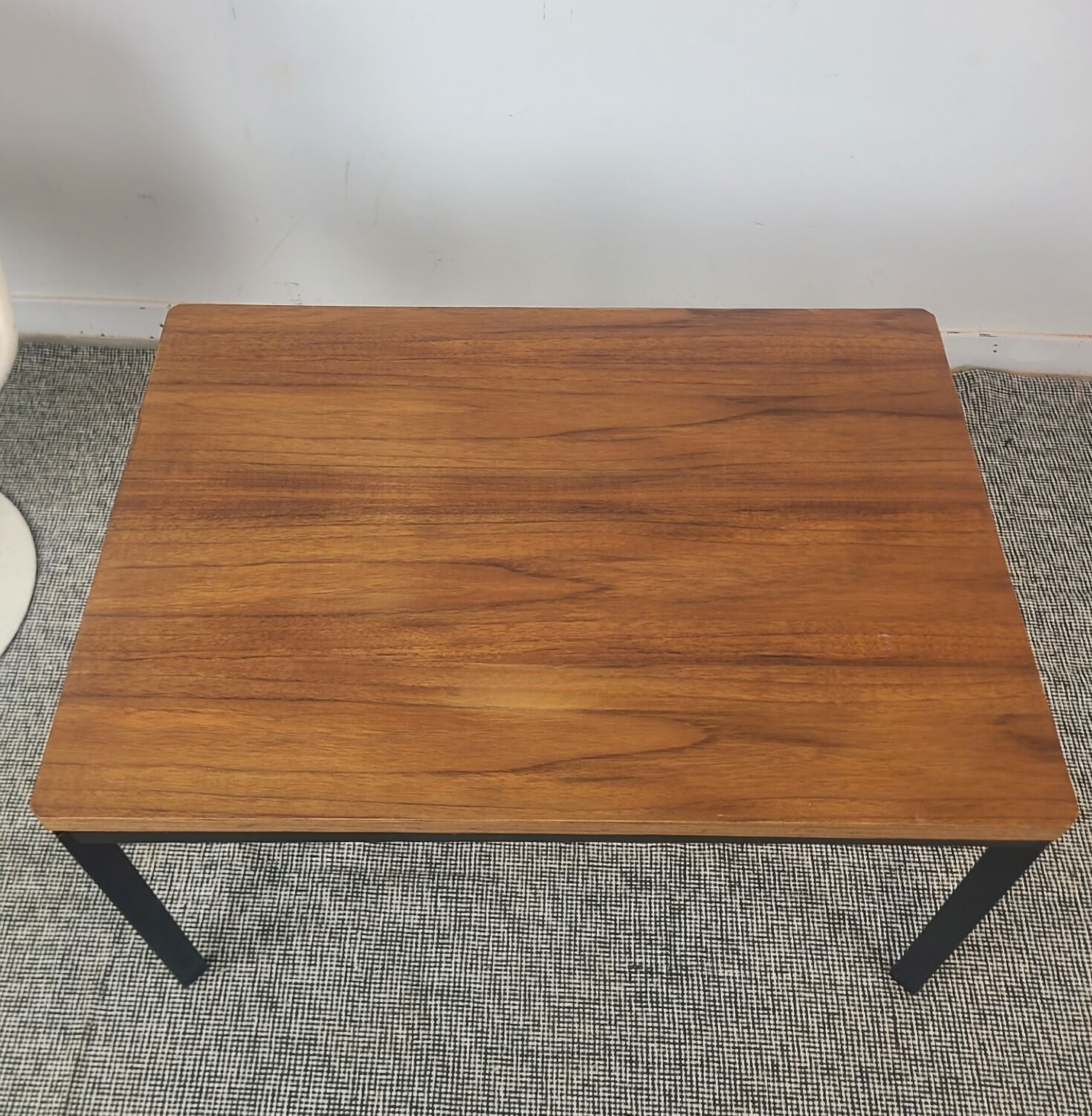 Vintage coffee table, minimalist modernist design, teak, 1960s.