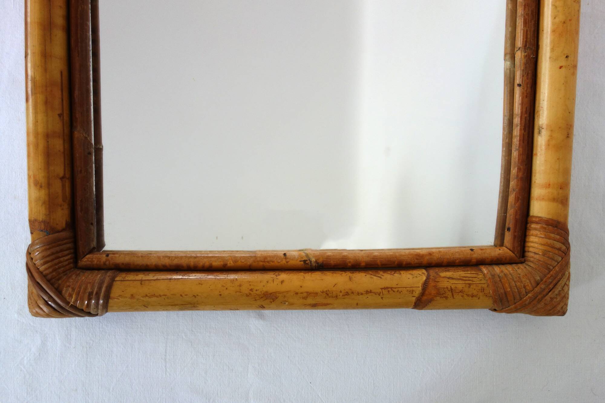 Vintage arch bamboo mirror 62x41cm