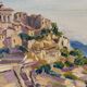 Gordes, village in the Luberon, oil on canvas signed Gisèle Renaut