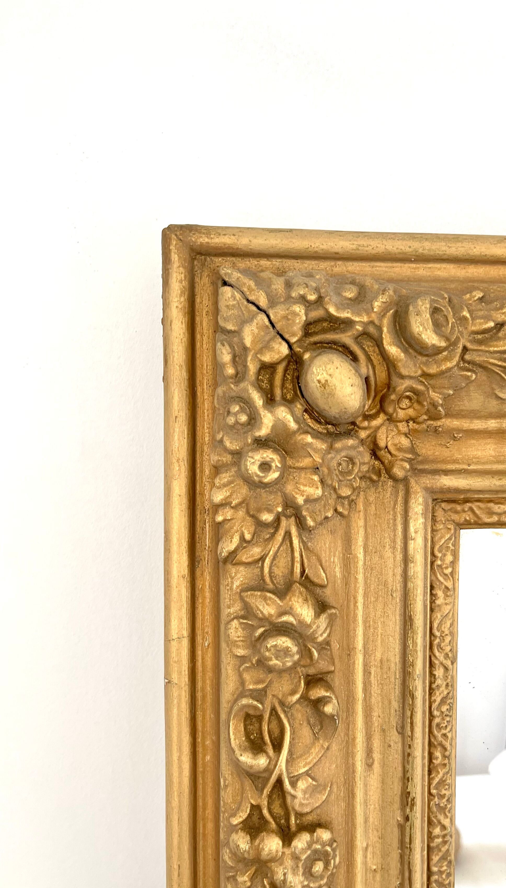 Antique gilded wooden mirror