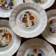 6 talking plates Digoin Sarreguemines "Enfants Bicot"