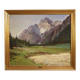 Peinture italienne vue de montagne de la Croda Rossa d'Ampezzo.