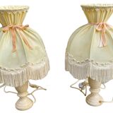 Deux lampe de chevet à poser en albâtre vintage