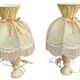 Two vintage alabaster bedside lamps