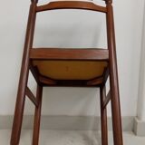 Lot of 4 chairs wood and skai