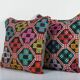 Set of 2 vintage kilim cushion covers 48x51 cm