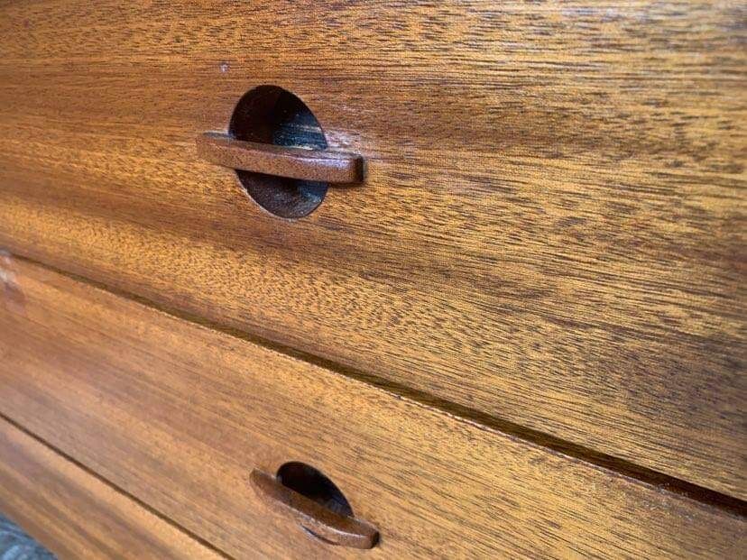 Enfilade teak tv cabinet chest of drawers 6 drawers year 1960 - width 154 cm