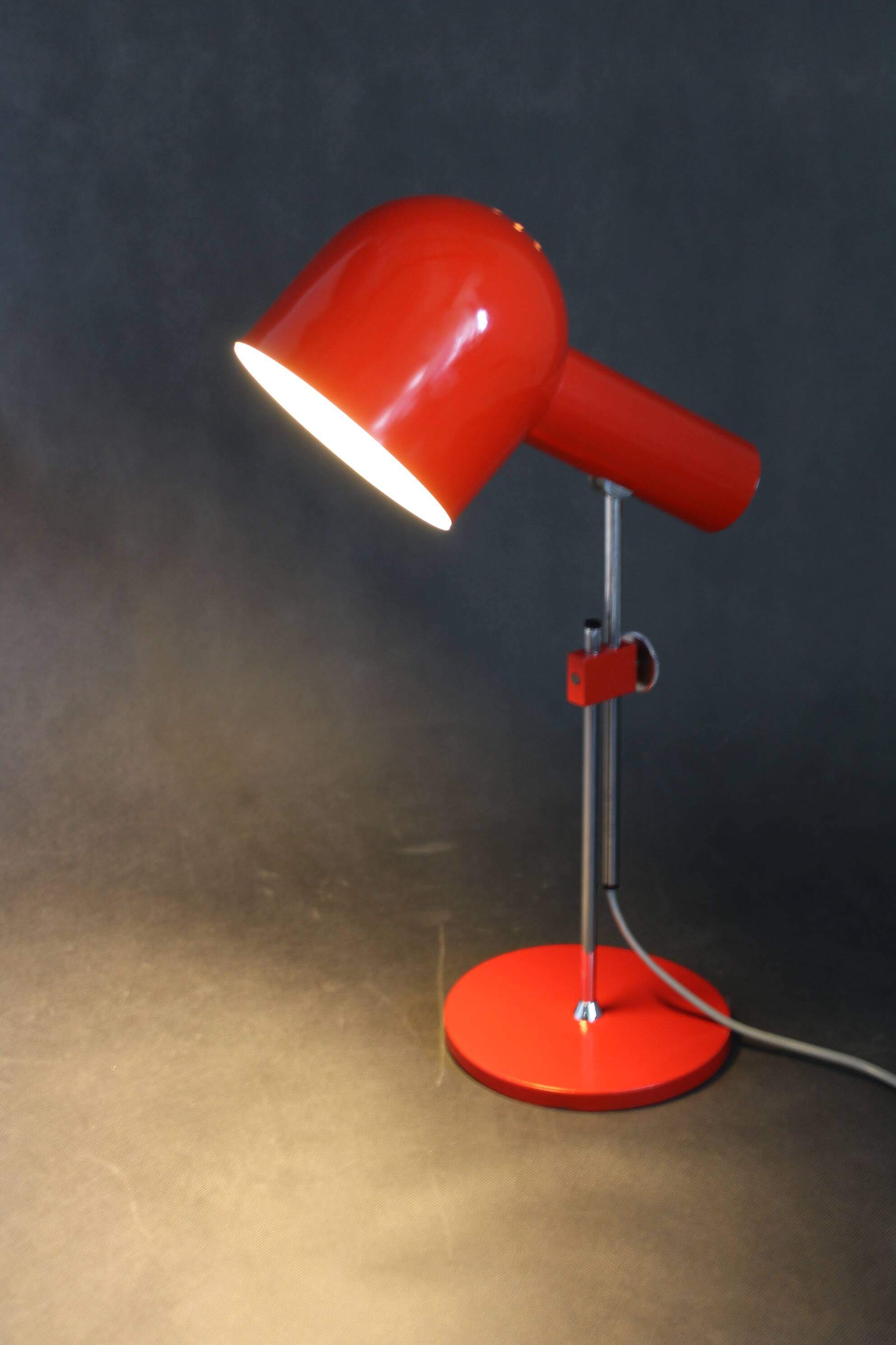 1960s Josef Hurka Red Desk Lamp for Napako , Czechoslovakia